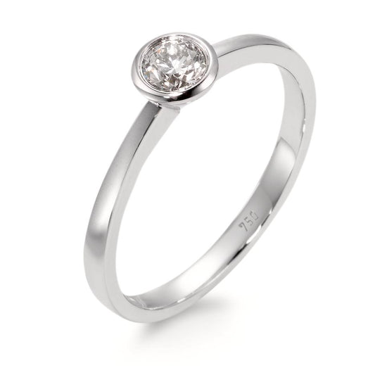 Solitaire ring 18k White Gold Diamond White, 0.25 ct, brilliant, w-si