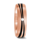 Wedding Ring 14k Rose Gold, Carbon Diamond 0.02 ct, tw-si