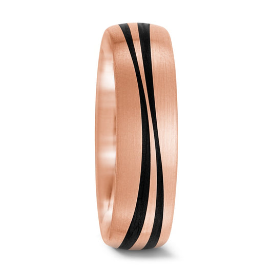Wedding Ring 14k Rose Gold, Carbon