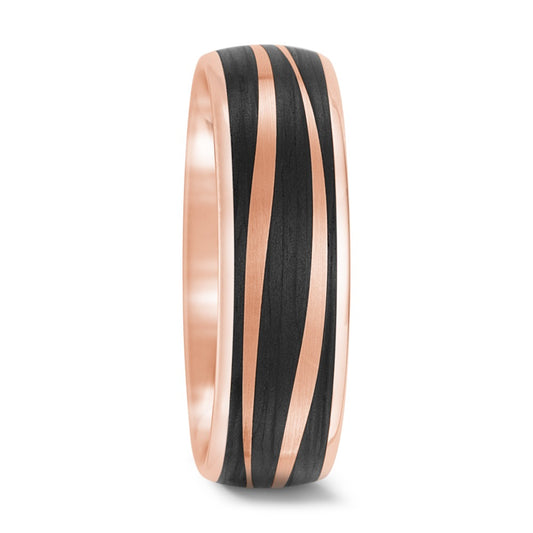 Wedding Ring 14k Rose Gold, Carbon