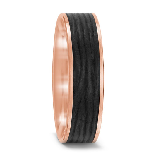 Wedding Ring 14k Rose Gold, Carbon