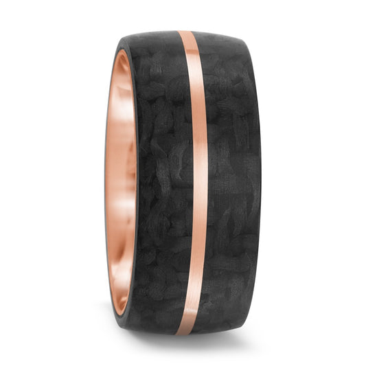Wedding Ring 14k Rose Gold, Carbon