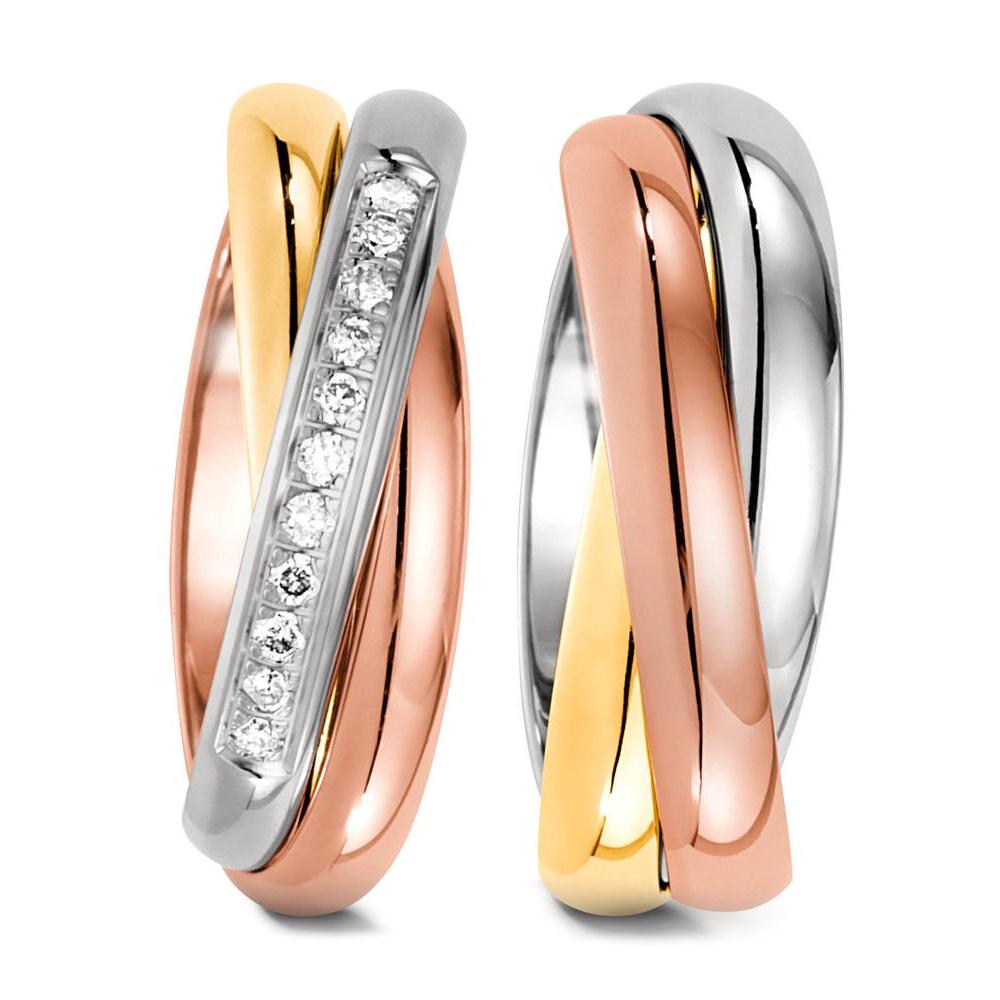 Wedding Ring 18k Yellow Gold, 18k Red Gold, 18k White Gold