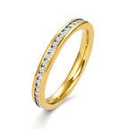 Memory ring Stainless steel Zirconia Yellow IP coated
