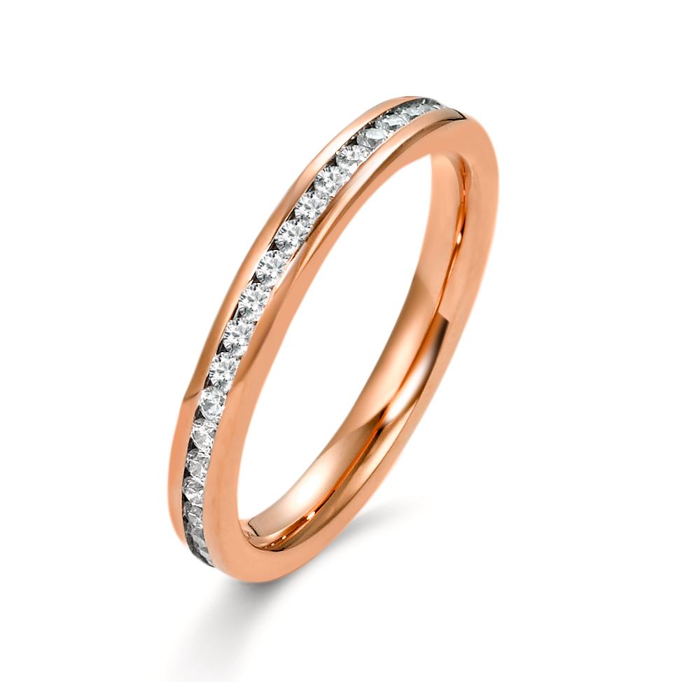 Memory ring Stainless steel Zirconia Rose IP coated