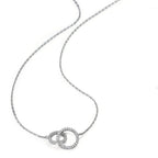Necklace Silver Zirconia Rhodium plated 42-46 cm Ø10 mm