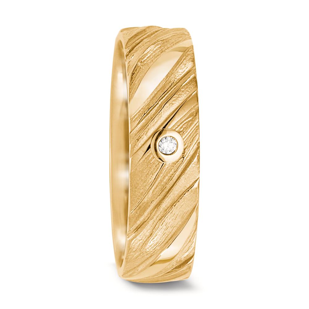 Wedding Ring 18k Yellow Gold Diamond 0.04 ct, w-si