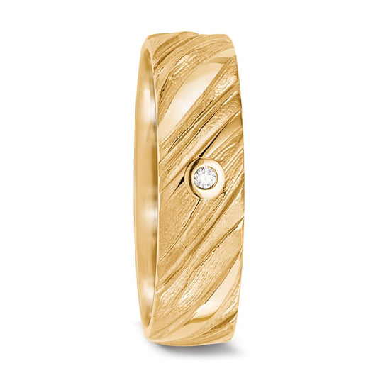 Wedding Ring 18k Yellow Gold Diamond 0.04 ct, w-si
