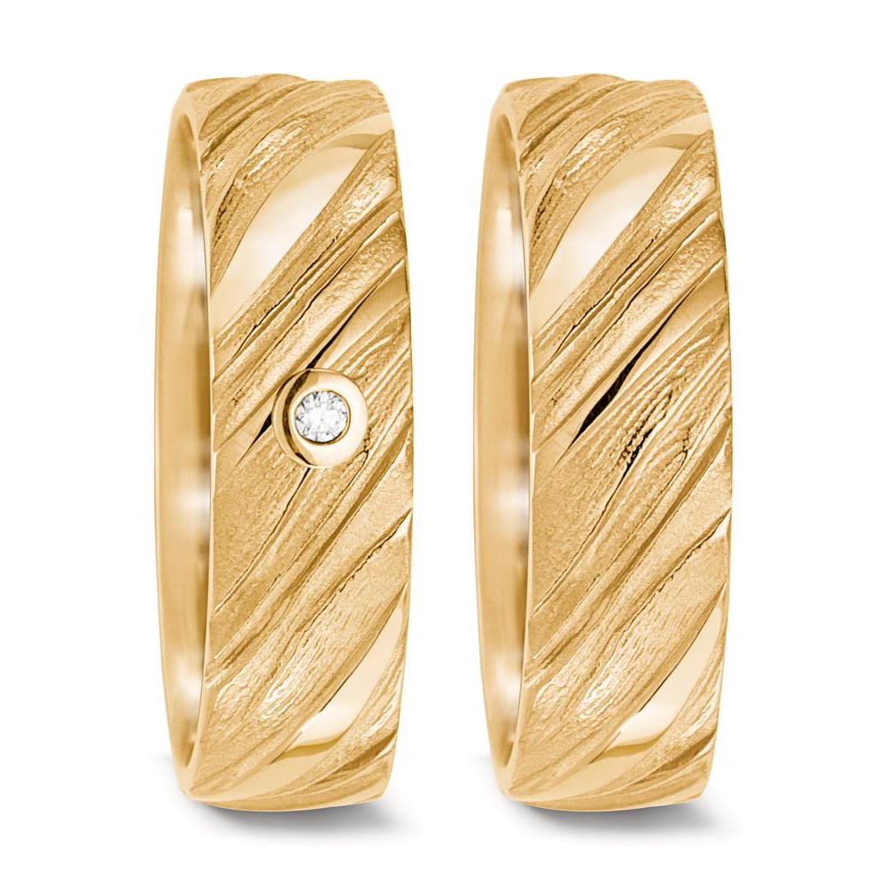 Wedding Ring 18k Yellow Gold Diamond 0.04 ct, w-si