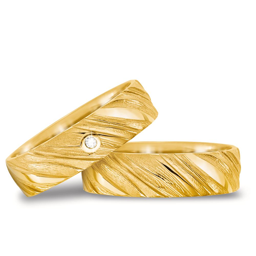 Wedding Ring 18k Yellow Gold Diamond 0.04 ct, w-si