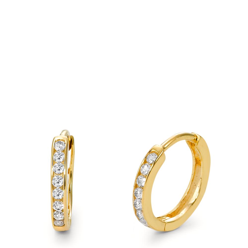 Hinged hoop 9k Yellow Gold Zirconia