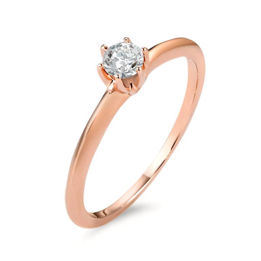 Solitaire ring 14k Rose Gold Diamond 0.20 ct, w-si