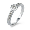 Solitaire ring 14k White Gold Diamond 0.25 ct, 9 Stones, w-si