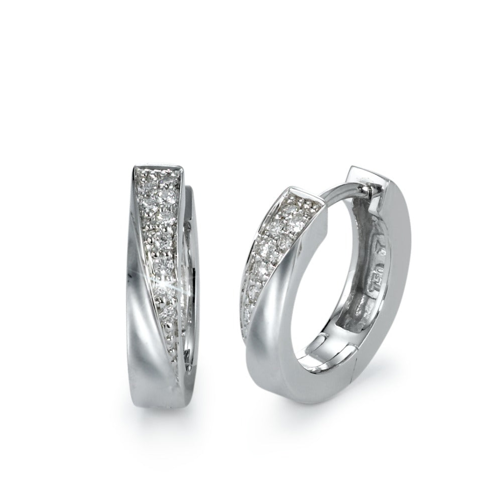 Hinged hoop 18k White Gold Diamond 0.13 ct, 18 Stones, w-si