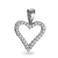 Pendant 18k White Gold Diamond 0.31 ct, 26 Stones, w-si Heart Ø14 mm