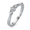 Ring 18k White Gold Diamond 0.32 ct, 3 Stones, w-si