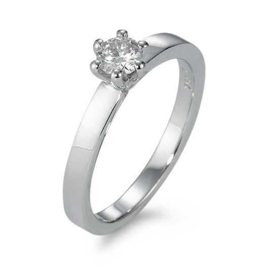 Solitaire ring 18k White Gold Diamond 0.30 ct, w-si