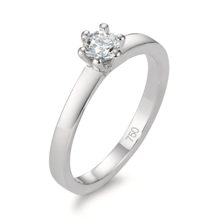 Solitaire ring 18k White Gold Diamond 0.25 ct, w-si