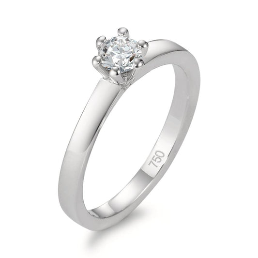 Solitaire ring 18k White Gold Diamond 0.25 ct, w-si