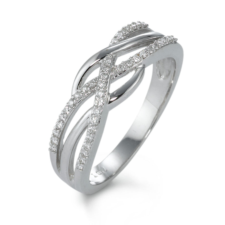 Ring 18k White Gold Diamond 0.19 ct, 41 Stones, w-si