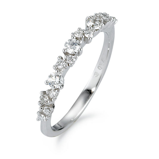 Ring 18k White Gold Diamond White, 0.33 ct, 15 Stones, brilliant, w-si