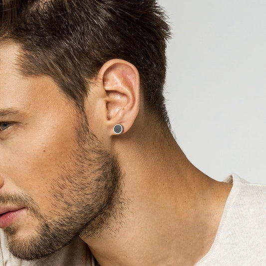 Single stud earring Stainless steel IP coated Ø9 mm