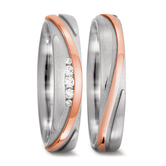 Wedding Ring 18k White Gold, 18k Red Gold