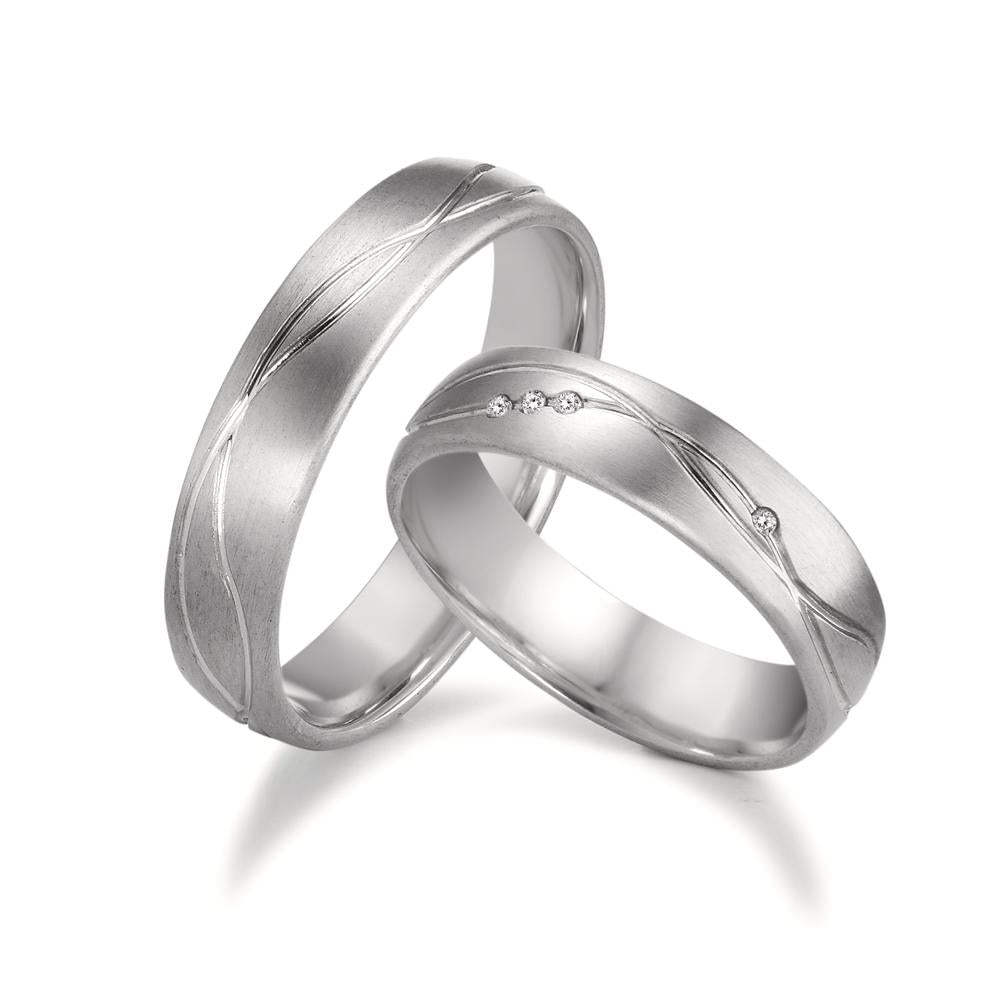 Wedding Ring 18k White Gold Diamond White, 0.055 ct, 11 Stones, tw-vsi