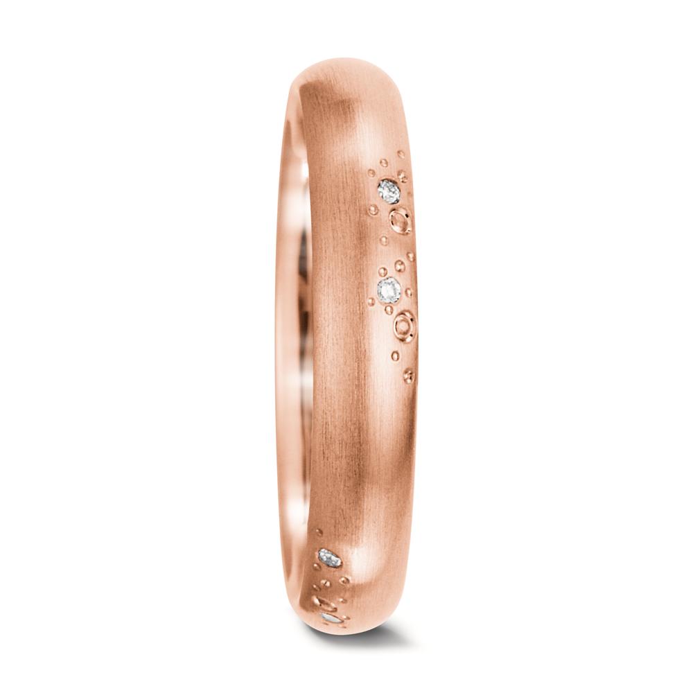 Wedding Ring 18k Rose Gold Diamond White, 0.045 ct, 9 Stones, tw-vsi