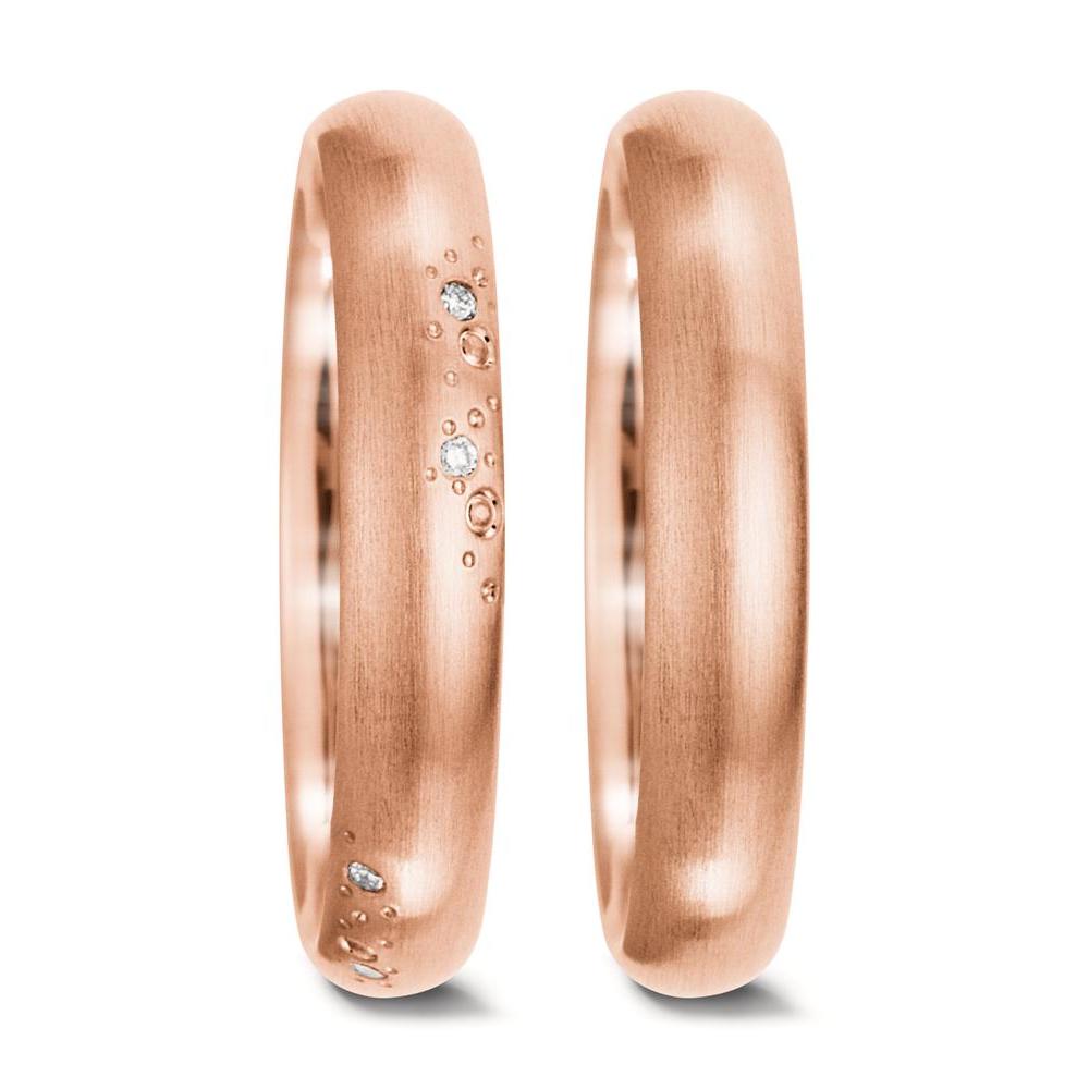 Wedding Ring 18k Rose Gold Diamond White, 0.045 ct, 9 Stones, tw-vsi