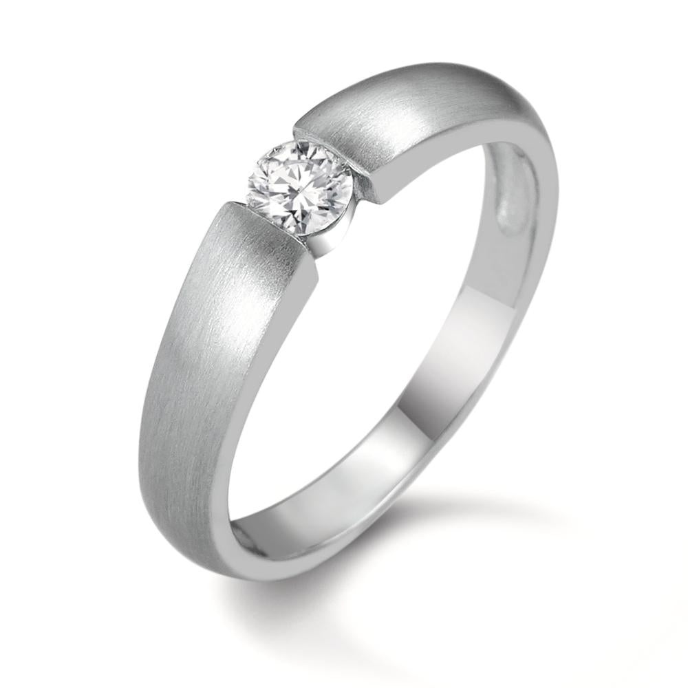Solitaire ring Palladium 950 Diamond 0.20 ct, w-si