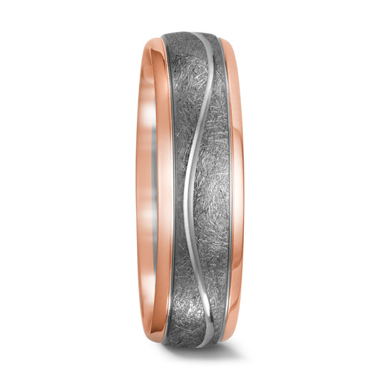 Wedding Ring 18k Red Gold, Palladium 500