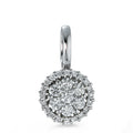 Pendant 18k White Gold Diamond 0.26 ct, 27 Stones, brilliant, w-si Ø8 mm