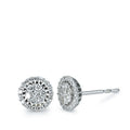 Stud earrings 18k White Gold Diamond 0.35 ct, 50 Stones, brilliant, w-si Ø7 mm