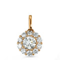 Pendant 18k Red Gold Diamond 0.50 ct, 11 Stones, brilliant, w-si Ø7 mm