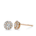 Stud earrings 18k Red Gold Diamond 0.50 ct, 22 Stones, brilliant, w-si Ø6 mm