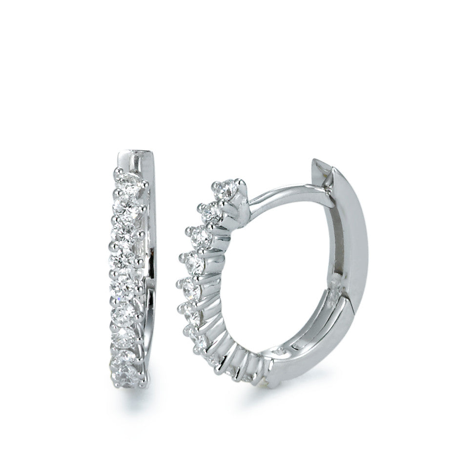 Hinged hoop 18k White Gold Diamond 0.25 ct, 22 Stones, brilliant, w-si