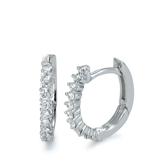 Hinged hoop 18k White Gold Diamond 0.25 ct, 22 Stones, brilliant, w-si