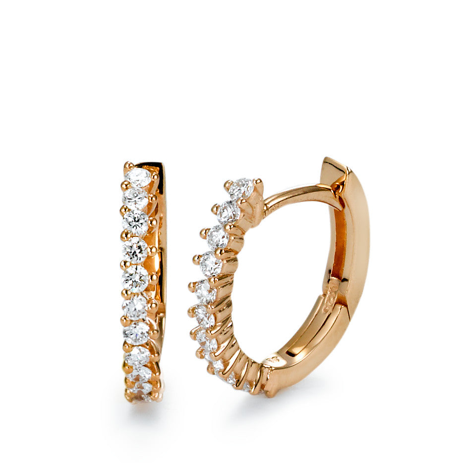 Hinged hoop 18k Red Gold Diamond 0.25 ct, 22 Stones, brilliant, w-si