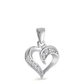 Pendant Silver Zirconia Rhodium plated Heart