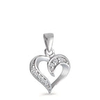 Pendant Silver Zirconia Rhodium plated Heart
