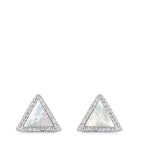 Stud earrings Silver Zirconia Rhodium plated