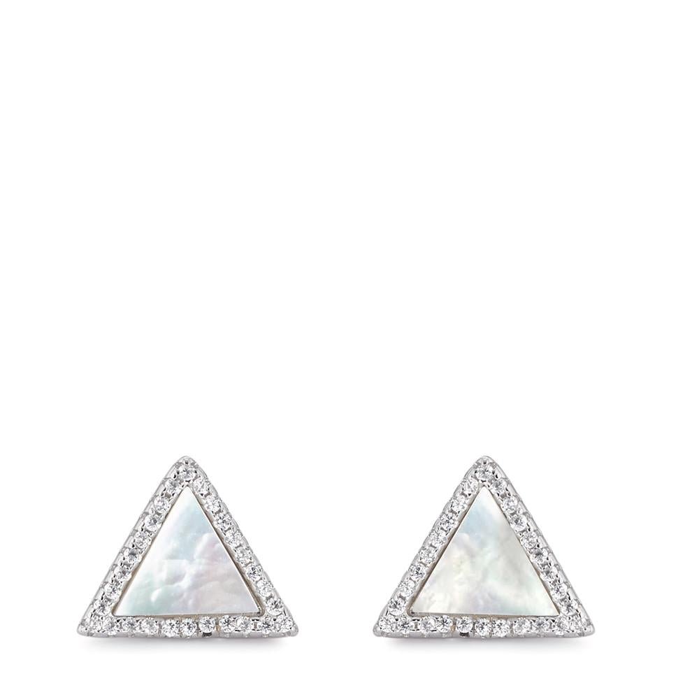 Stud earrings Silver Zirconia Rhodium plated