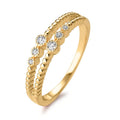 Ring Silver Zirconia 6 Stones Gold plated