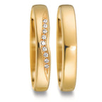 Wedding Ring 18k Yellow Gold Diamond 0.045 ct, 9 Stones, tw-vsi