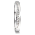 Wedding Ring 18k White Gold Diamond 0.085 ct, 17 Stones, tw-vsi