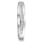 Wedding Ring 18k White Gold Diamond 0.085 ct, 17 Stones, tw-vsi