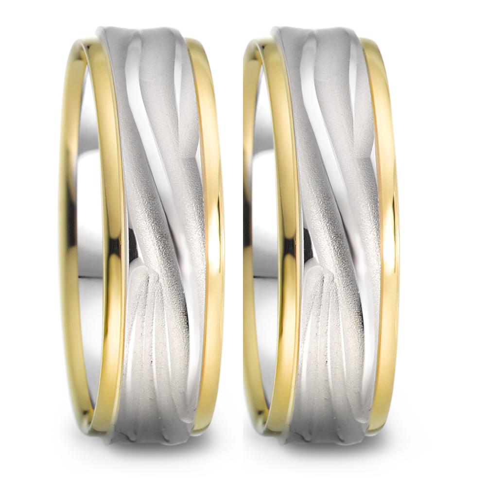 Wedding Ring 18k White Gold, 18k Yellow Gold