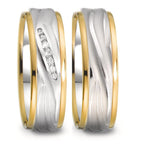 Wedding Ring 18k White Gold, 18k Yellow Gold