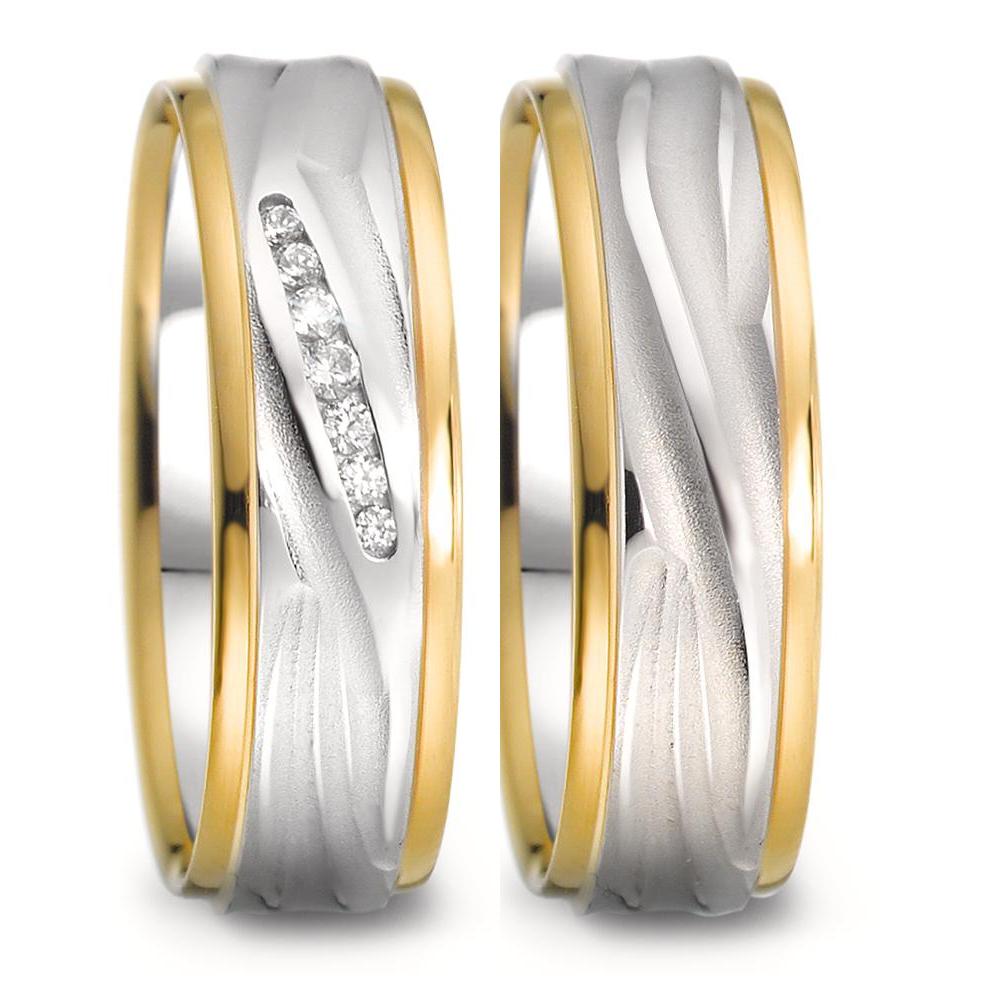 Wedding Ring 18k White Gold, 18k Yellow Gold